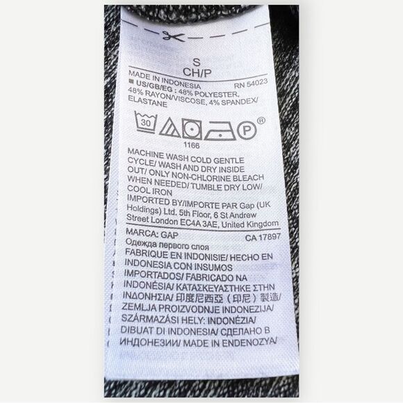 Gap Long Softspun Cowlneck Relaxed Gray Black Long Sleeve Tunic Sweater. Small. - Picture 7 of 7